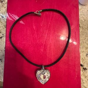 Heart Pendant Necklace with Black Cord